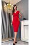 Red Long Pencil Dress - 5