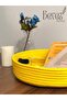 Jute Wicker Basket, Hand Woven, Multi-Purpose Basket, Bathroom and Kitchen Organizer Yellow 30X7 - 3