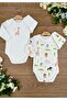2-Piece Cotton Long Sleeve Baby Bodysuit with Snap Fasteners Giraffe Lion Chameleon