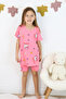 Girl's Cotton Combed Fabric Printed Shorts Pajamas Set - 7