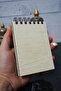 Fancy Moon Themed Wooden Cover Notebook - Mini Notebook - Pocket Notebook - My List - 7