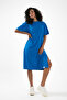 Tdress Long Crew Neck Two Side Slit Oversize T-Shirt Dress - 3