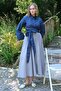 Gray-Green Balloon Sleeve Skirt - 4