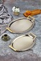 2-Piece Metal Oval Presentation Tray Ckr3345 Silver 48X32 cm and 40X29 cm