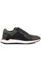 - Black Leather, Green Suede Lace-Up Men's Casual Shoes 101-7072-H1071