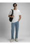 Light Wash Mid Rise Straight Fit Jeans - 3