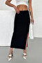 Black Slit Midi Skirt - 4