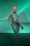 Long Green Sequined Belted Dress