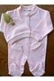 Newborn Plain Baby Girl Jumpsuit with Hat and Gloves - 2