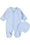 Newborn Plain Baby Boy Jumpsuit with Hat and Gloves