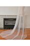 Off-White Pearl Detailed 300cm Bridal Veil - with Comb, Long - 2