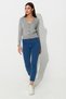 Gray Melange V-Neck Basic Knitwear Cardigan - 5