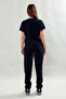 Basic Comfort Navy Blue Women's Surgical Suit Lycra Scrubs Doctor's Coat Medical Uniform - 5