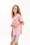 Shirt Collar Viscose 3-Piece Women's Pajama Set