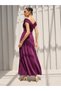 Off Shoulder Neck Pleated Detail A-Line Maxi Dress - 5
