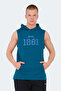 Vasilisa Men's Sleeveless Kangaroo Pocket Petrol T-Shirt - 6