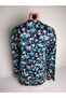 Women's Black Green V-Neck Long Sleeve Side Slit Summer Viscose Stretch Fabric Mom T- Jersey Blouse - 3
