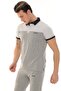 Men's Gray Melange Polo Collar T-shirt Set - 3