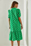 Women's Green Daisy Patterned Skirt Ruffle Detailed Buttoned 3370 Dress 60251404 - 7