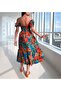 Midi Length Floral Patterned Dress