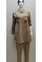 / Cc Ayrobin Linen Fabric Chest Pocket Buttoned Shirt Collar Bottom Top Tunic Set - 5