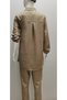 / Cc Ayrobin Linen Fabric Chest Pocket Buttoned Shirt Collar Bottom Top Tunic Set - 4