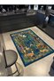 Blue Geoemtric and Botanical Animal Pattern Decorative Washable Carpet Miravip8278 - 2