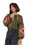 Women's Green Geometric Ethnic Embroidery Embroidered Cotton Vintage Blouse - 4