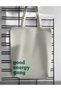 Good Energy Gang Minimalist Written Slogan Cloth Bag Tote Bag - 2