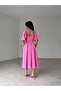 Square Neck Pleated Midi Length Dress - 2