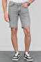 Men's Snow Wash Grinding Relaxed Fit Flexible Lycra Grey Jeans Jean Shorts Hlthe 001961 - 3