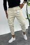 Men's Elastic Lycra Beige Denim Trousers - 2