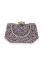 Lilac Color Jewelled Pearled Metal Handle Evening Bag Evening Bag Engagement Wedding Bridal Bag - 6