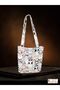 Cats Listening to Music Patterned Linen Bag - 6