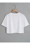 Women's Plain Crew Neck Oversize Crop T-shirt - 2