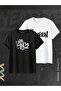 Unisex 2-Piece King and Queen Graffiti Design Printed Lover Couple Combination