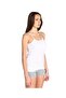 White Ribbed Rope Suspender Female Athlete