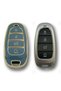 Luxury Hyundai 2021-22 New Tucson Santa Fe Nano Key Case Gray Gold Gold Color - 3