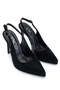 Women's Vegan Black Heeled Shoes - 3