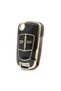 Luxury Opel Astra H Corsa D 2 Button Nano Protection Key Case Black Gold Color