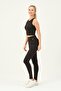 Black Corded High Waist Full Length Leggings - 2