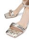 Women's Vegan Gold Heeled Sandals - 4
