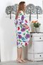 White-Burgundy Shirt Collar Long Sleeve Buttoned Hidden Pocket Allover Printed Woven Casual Dress - 7