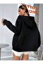 Big Spider Web Sweatshirt Zippered Cardigan - Black Printed Oversize Pocket Winter Hoodie - 2