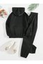 1% Charge Combination Lower Upper Tracksuit Set - Black Printed Oversize Rubber Leg Hoodie - 2