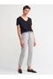 3470 V Yaka Basic T-shirt-siyah - 3