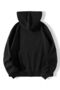 Butterfly Design Sweatshirt Zippered Cardigan - Black Printed Oversize Pocket Winter Hoodie - 2