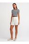 10398 Striped Short Sleeve Crop Sweater-black-ecru - 3