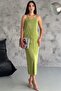 Women's Strappy Comfortable Cut Crinkle Fabric Dress