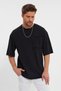 Oversize Short Sleeve T-Shirt with Filthy Cut Detail Pocket